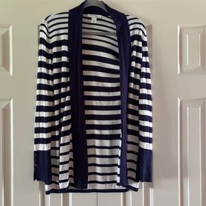 White House Black Market Striped Cardigan Sweater